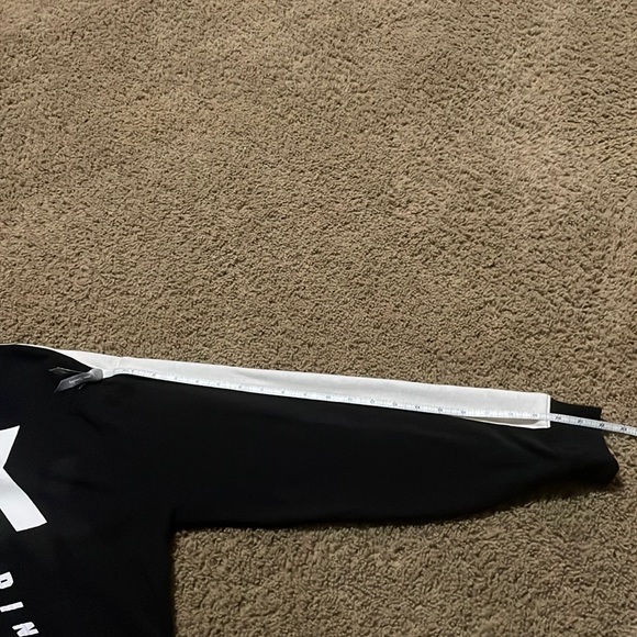 Victoria Secret “PINK” Women’s black & white zip hooded jacket Sz Large - Picture 8 of 13